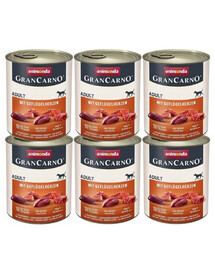 ANIMONDA GranCarno Wieprzowina z sercami drobiowymi dla psa 6x800 g