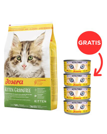 JOSERA Kitten GrainFree 10 kg + 4 Dosen GRATIS