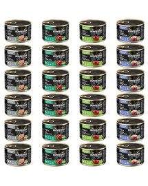 SUPER RAFI Nassfutter Mix 4 Geschmacks für adulte Katzen getreidefrei 24x185g