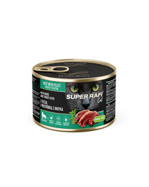 SUPER RAFI Nassfutter mit Gans und Putenleber für adulte sterilisierte Katzen getreidefrei 185g