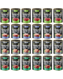 SUPER RAFI Nassfutter Mix 4 Geschmacks für adulte Katzen getreidefrei 24x400g