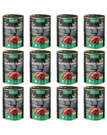 SUPER RAFI Nassfutter mit Gans und Putenleber für adulte sterilisierte Katzen getreidefrei 12x400g