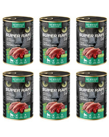 SUPER RAFI Nassfutter mit Gans und Putenleber für adulte sterilisierte Katzen getreidefrei 6x400g