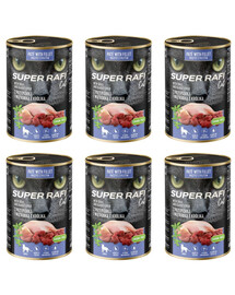 SUPER RAFI Nassfutter mit Wachtel und Kaninchenleber für adulte Katzen getreidefrei 6x400g