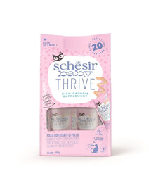 SCHESIR Baby Thrive Hähnchen mit Hühnerleber in Cremesauce für Kätzchen 20x8 g