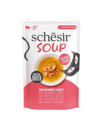 SCHESIR Soup Lachs mit Karotten Suppe für Katzen getreidefrei 40 g