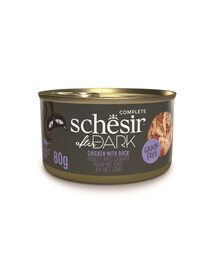 SCHESIR After Dark Nassfutter Huhn mit Ente in Brühe für Katzen getreidefrei 80 g