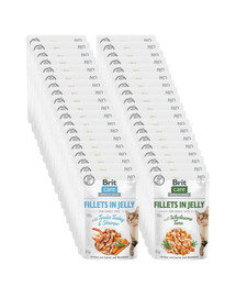 BRIT Care Fillets in Jelly Mix smaków 48 x 85 g indyk i krewetki, tuńczyk dla kota
