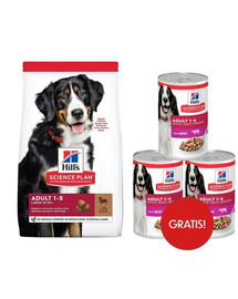 HILL'S Science Plan Canine Adult Large Breed Lamb&Rice für große Hunderassen 14 kg + 3 Dosen GRATIS