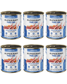 SUPER RAFI Pure Line Nassfutter Lamm mit Süßkartoffeln für adulte Hunde getreidefrei 6x800g