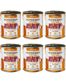 SUPER RAFI Pure Line Nassfutter Ente mit Süßkartoffeln für adulte Hunde getreidefrei 6x800g