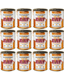 SUPER RAFI Pure Line Nassfutter Ente mit Süßkartoffeln für adulte Hunde getreidefrei 12x800g