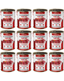 SUPER RAFI Pure Line Nassfutter Rind mit Süßkartoffeln für adulte Hunde getreidefrei 12x800g