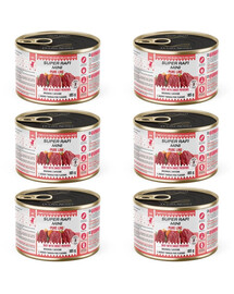 SUPER RAFI Mini Pure Line Nassfutter mit Rind und Süßkartoffeln für adulte kleine Hunderassen 6x185g