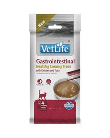 FARMINA Vet Life Cat Gastrointestinal cremiger Snack mit Huhn und Thunfisch für Katzen zur Unterstützung der Verdauung 60g