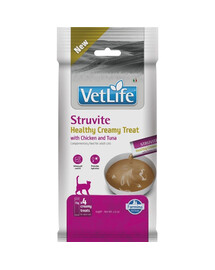 FARMINA Vet Life Cat Struvite cremiger Snack mit Huhn und Thunfisch für Katzen zur Unterstützung des Harnsystems 60g