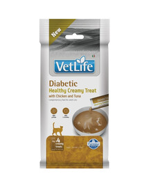 FARMINA Vet Life Cat Diabetic cremiger Snack mit Huhn und Thunfisch für Katzen mit Diabetes 60g