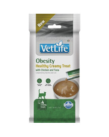 FARMINA Vet Life Cat Obesity cremiger Snack mit Huhn und Thunfisch für übergewichtige Katzen 60g
