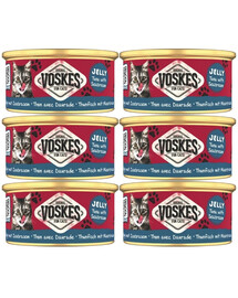 VOSKES Nassfutter mit Thunfisch und Dorade in Gelee für Katzen 6x85 g