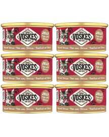 VOSKES Nassfutter mit Thunfisch und Sardelle in Gelee für Katzen 6x85 g