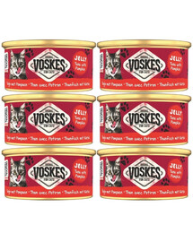 VOSKES Nassfutter mit Thunfisch und Kürbis in Gelee für Katzen 6x85 g