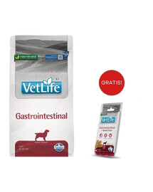 FARMINA Vet Life Gastrointestinal für Hunde mit Verdauungsproblemen 2 kg + dentale Snacks Medium/Maxi 100 g (7 St) GRATIS!