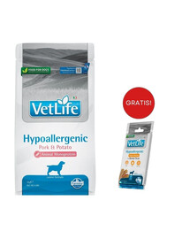 FARMINA VetLife Hypoallergenic Adult Pork 2 kg + dentale Snacks Hypoallergenic Fish Medium/Maxi 100 g GRATIS!