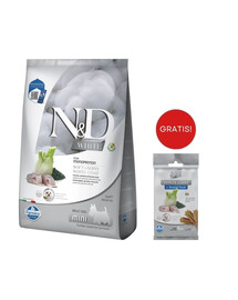 FARMINA N&D White Dog Adult Mini Sea Bass, Spirulina, Fennel 5 kg + Snack Dental Treat Coat Sea bass Mini 60 g GRATIS!