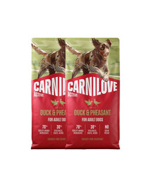 CARNILOVE Active Trockenfutter Ente und Fasan für adulte Hunde getreidefrei 2x12 kg