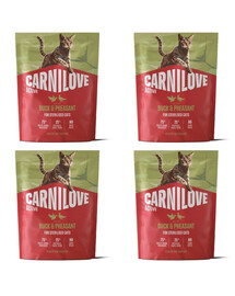 CARNILOVE Active Sterilised Trockenfutter Ente und Fasan für sterilisierten Katzen getreidefrei 4x400g