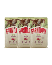 CARNILOVE True Fresh Dog Duck Adult 3x4 kg sucha karma ze świeżą kaczką dla dorosłych psów
