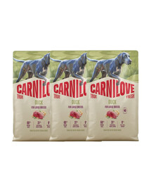 CARNILOVE True Fresh Dog Duck Adult Large Breeds 3x4 kg sucha karma ze świeżą kaczką dla dorosłych psów dużych ras