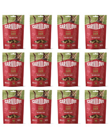 CARNILOVE Crunchy Snack Cat Duck 12x50 g z kaczką i malinami, chrupiący przysmak dla kotów