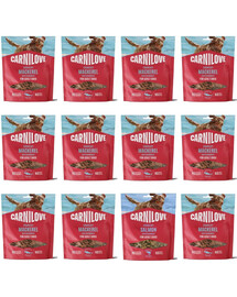 CARNILOVE Crunchy Snack mit Makrele und Himbeeren für adulte Hunde knusprig getreidefrei 12x200g