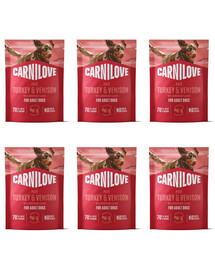 CARNILOVE Nassfutter Pastete mit Pute, Wild und Erdbeerblättern für adulte Hunde 6x300g