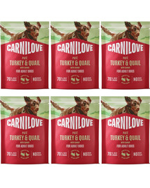 CARNILOVE Nassfutter Pastete mit Truthahn und Wachtel für adulte Hunde getreidefrei 6x300g