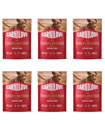 CARNILOVE Nassfutter Pastete mit Truthahn, Wildschwein und Hagebutte für adulte Hunde 6x300g