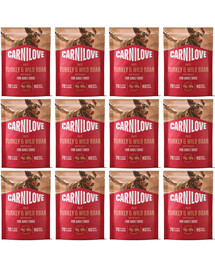 CARNILOVE Nassfutter Pastete mit Truthahn, Wildschwein und Hagebutte für adulte Hunde 12x300g