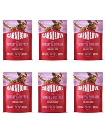 CARNILOVE Nassfutter mit Truthahn und Büffel für adulte Hunde getreidefrei 6x300g