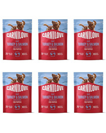 CARNILOVE Nassfutter Pastete mit Pute und Lachs für Welpen getreidefrei 6x300g
