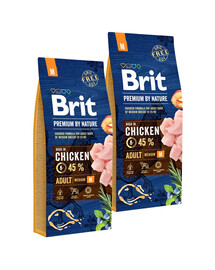 BRIT Premium By Nature Adult Medium M Chicken 2 x 15 kg