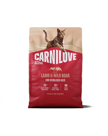 CARNILOVE Active Sterilised Trockenfutter Lamm und Wildschwein für sterilisierten Katzen 2 kg