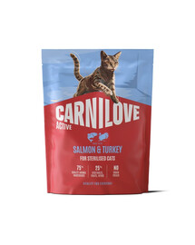 CARNILOVE Active Cat Salmon and Turkey Sterilised Lachs und Truthahn für sterilisierten Katzen getreidefrei 400g