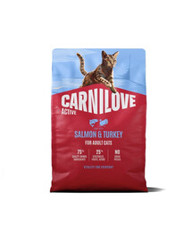 CARNILOVE Active Trockenfutter mit Lachs und Pute für alle adulte Katzen getreidefrei 2 kg
