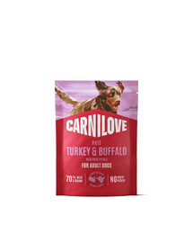 CARNILOVE Nassfutter mit Truthahn und Büffel für adulte Hunde getreidefrei 300g