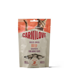 CARNILOVE gefriergetrocknete Snacks Rindfleisch und Katzenminze für Katzen getreidefrei 40g
