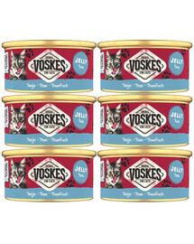VOSKES Nassfutter mit Thunfisch in Gelee für Katzen 6x85 g