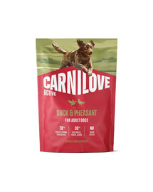 CARNILOVE Active Trockenfutter Ente und Fasan für adulte Hunde getreidefrei 1,5 kg