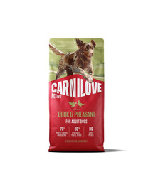 CARNILOVE Active Trockenfutter Ente und Fasan für adulte Hunde getreidefrei 12 kg
