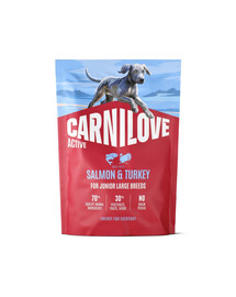 CARNILOVE Active Junior Large Breeds Lachs und Truthahn für Junior Junghunde großer Rassen 1,5 kg
